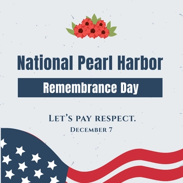 Free National Pearl Harbor Remembrance Day Instagram Post Template to Edit Online