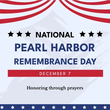 Free National Pearl Harbor Remembrance Day FB Post Template to Edit Online