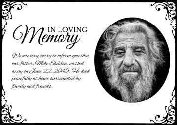 Free Father Death Announcement Template to Edit Online