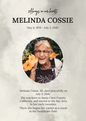 Free Obituary Announcement Template to Edit Online