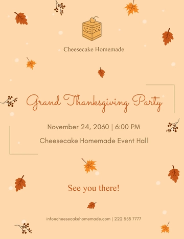 Free Party Thanksgiving Day Flyer Template to Edit Online