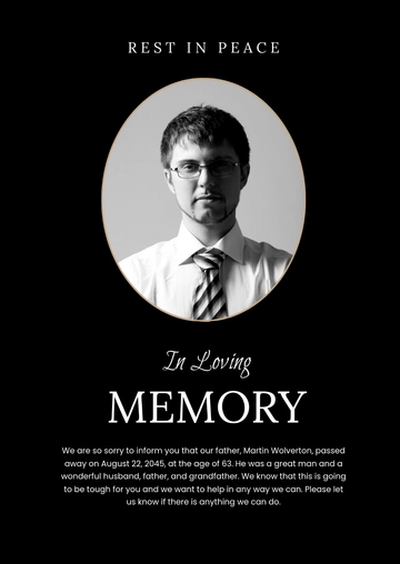 Free Funeral Announcement Template to Edit Online