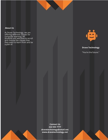 Free Computer Class Brochure Template to Edit Online