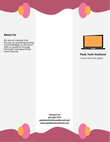 Free Simple Computer Institute Brochure Template to Edit Online