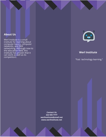Free Creative Computer Institute Brochure Template to Edit Online
