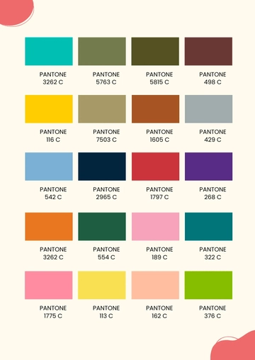Free Standard Pantone Color Chart Template to Edit Online