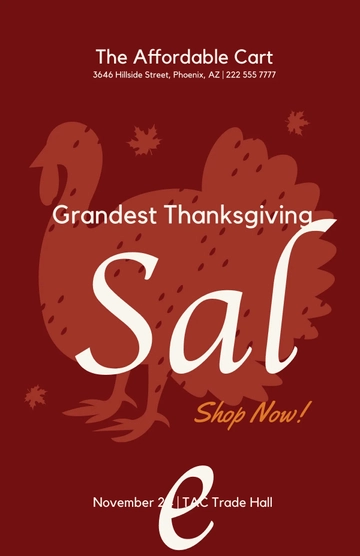 Free Thanksgiving Day Advertisement Poster Template to Edit Online