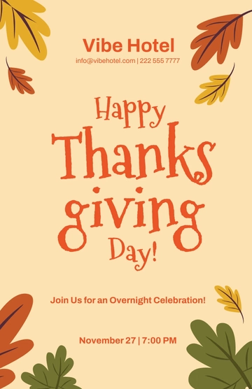 Free Happy Thanksgiving Day Poster Template to Edit Online