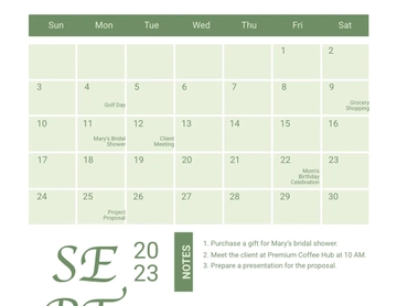 Free Simple September 2023 Calendar Template to Edit Online