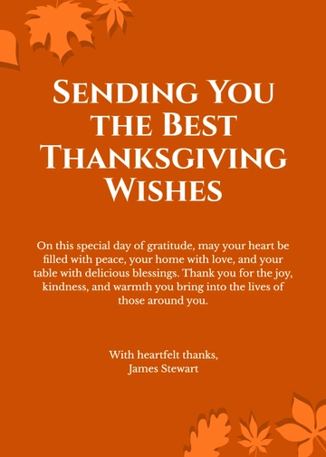 Free Thanksgiving Day Best Wishes Template to Edit Online