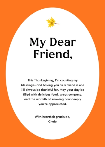 Free Thanksgiving Day Wishes For Friend Template to Edit Online