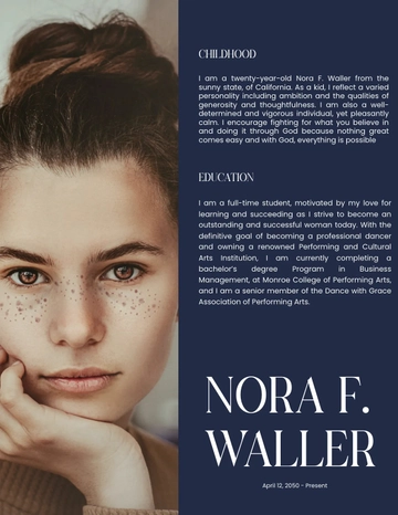 Free Personal Biography  Template to Edit Online