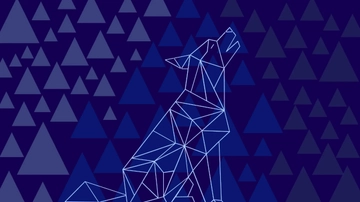 Free Dark Blue Geometric Background Template to Edit Online