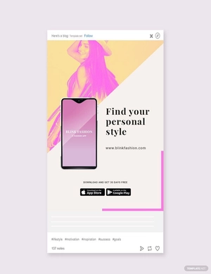 Fashion Store App Promotion Tumblr Post Template