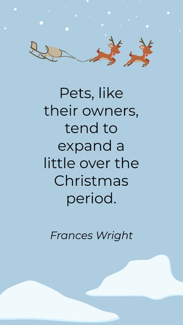 Free Frances Wright: Pets and Owners Expand Over Christmas Quote Template to Edit Online