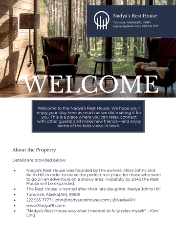 Free Holiday Rental Welcome Book Template to Edit Online