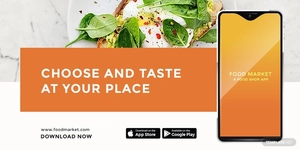 Food Mobile App Promotion Twitter Post Template