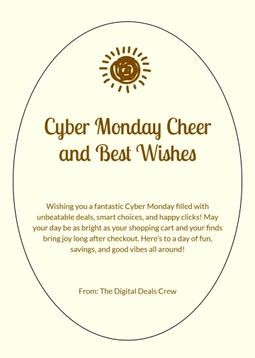 Free Cyber Monday Best Wishes Template to Edit Online