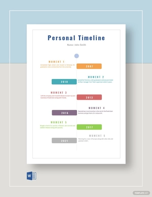 Editable Personal Timeline Template