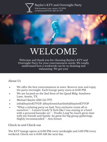 Free 2 Pages Quick Welcome Book Template to Edit Online