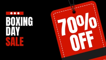 Free Boxing Day Black Background Template to Edit Online