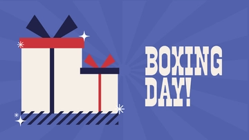Free Boxing Day Blue Background Template to Edit Online