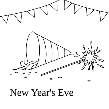 Free New Year's Eve Drawing Clipart Template to Edit Online