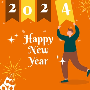 Free New Year's Day Clipart Template to Edit Online
