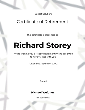 Free Happy Retirement Certificate Template to Edit Online