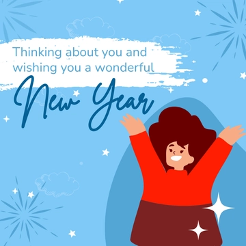 Free New Year's Day Message Clipart Template to Edit Online