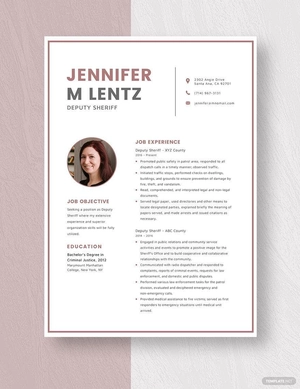 Deputy Sheriff Resume