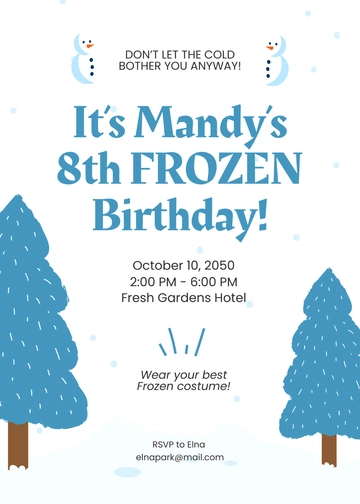 Free Frozen Birthday Girl Invitation Template to Edit Online