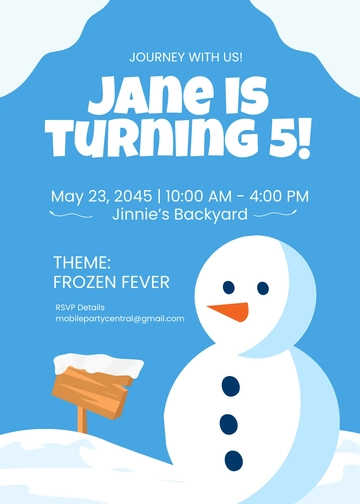 Free Frozen Mobile Birthday Invitation Template to Edit Online