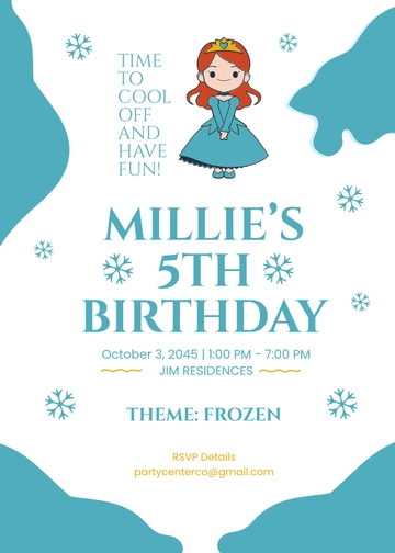 Free Frozen Princess Elsa Birthday Invitation Template to Edit Online