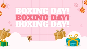 Free Boxing Day Pink Background Template to Edit Online