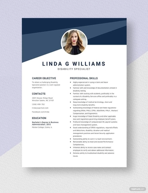 Disability Specialist Resume