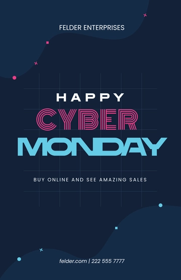 Free Cyber Monday Advertisement Poster Template to Edit Online