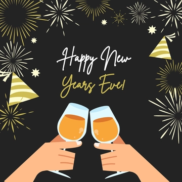 Free Happy New Year's Eve Illustration Template to Edit Online