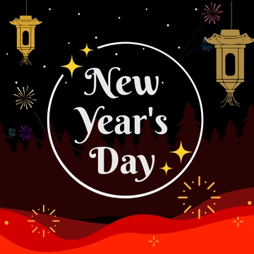 Free New Year's Day Design Clipart Template to Edit Online