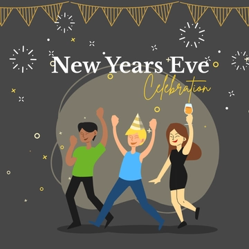 Free New Year's Eve Celebration Clipart Template to Edit Online