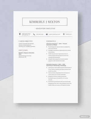 Education Executive Resume