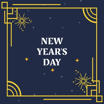 Free New Year's Day Border Clipart Template to Edit Online