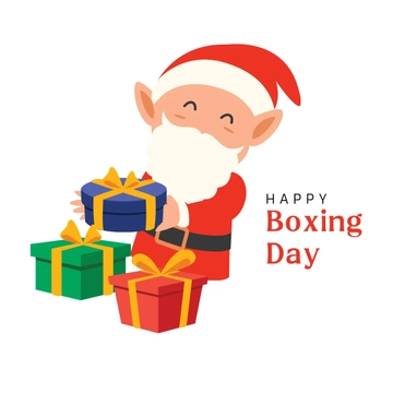 Free Boxing Day Cartoon Clipart Template to Edit Online