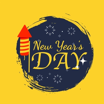 Free New Year's Day Logo Vector Template to Edit Online