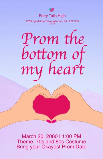 Free Funny Prom Poster Template to Edit Online