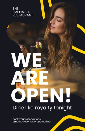 Free We Are Open Restaurant Poster Template to Edit Online