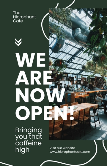 Free We Are Open Cafe Poster Template to Edit Online
