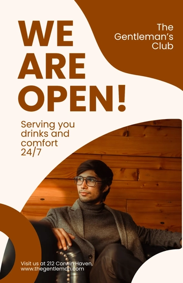 Free We Are Open Bar Poster Template to Edit Online