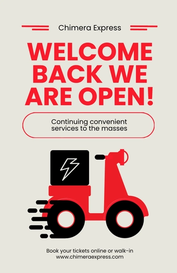 Free Welcome Back We Are Open Poster Template to Edit Online
