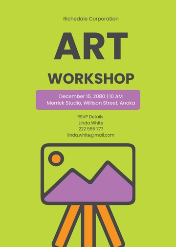 Free Art Workshop Invitation Template to Edit Online